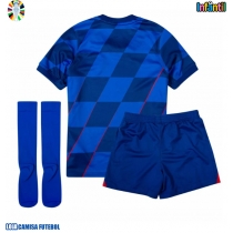 Camisa de Futebol Croácia Equipamento Secundário Infantil Europeu 2024 Manga Curta (+ Calças curtas)